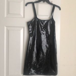 Black latex dress